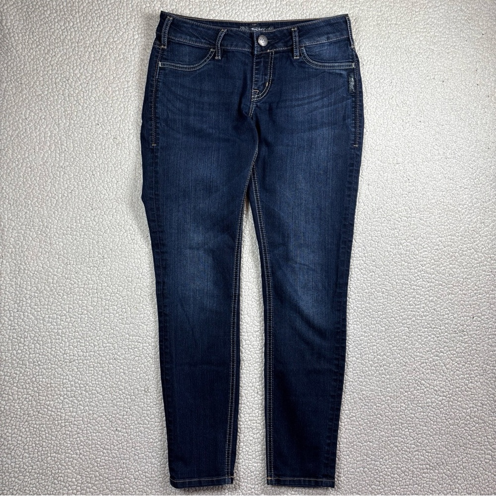 Silver Jeans Suki Jegging Women’s Size W28/L29 Stretch Dark Wash Low Rise Jeans